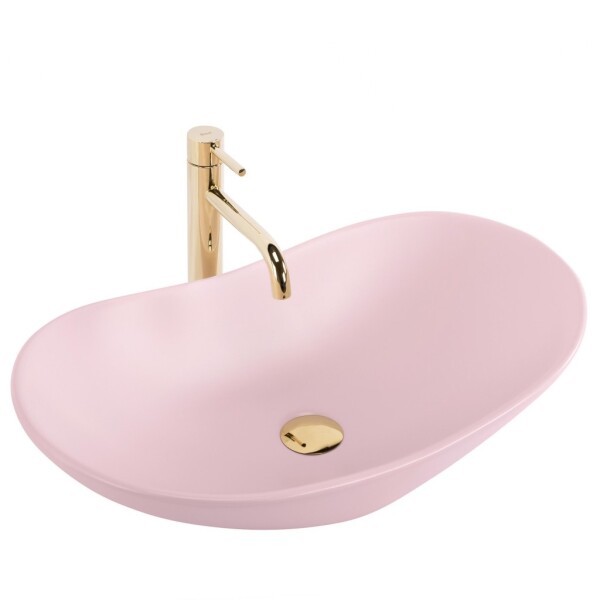 REA - Umývadlo na dosku ROYAL Powder Pink Matt 61x35 REA-U6374