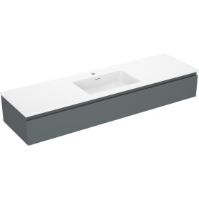 MEXEN/S - Orio kúpeľňová skrinka 160 cm s umývadlom Otis, 1 šuplík, grafit mat/biela mat 91A10-16023-1-BF66-W18M01