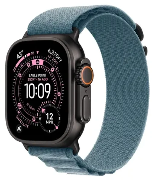 Apple Watch Alpine Loop 49 mm Light Blue čierny Titan / Textilný remienok / veľ. M / 145-190 mm (MG9L4ZM/A)