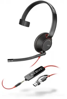 Poly Blackwire 5210 čierna / Náhlavná súprava / mikrofón / jedno slúchadlo / 3.5mm jack / USB-C/A (8X230A6)