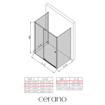 CERANO - Trostenný sprchovací kút Santini UL/P - 6 mm - chróm, transparentné sklo - 110x80x195 - pivotový CER-8050BD7884