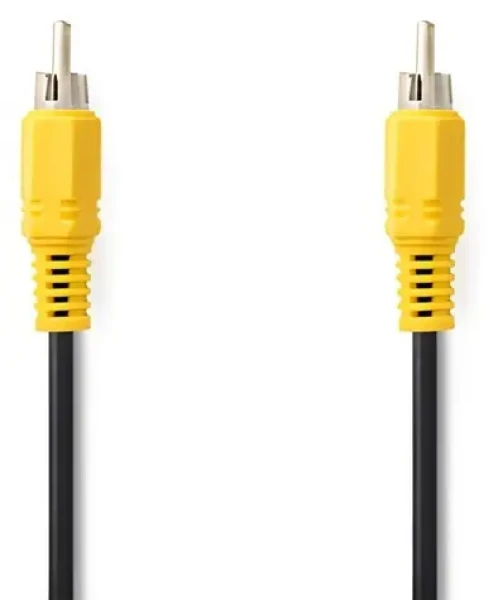 Nedis kompozitný video kábel čierna / Video kábel / RCA - RCA / 480p / poniklované konektory / 10 m (CVGL24100BK100)