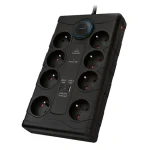 Solight PO80 prepäťová ochrana čierna / 370J / 8 zásuviek / 2m (8592718027049)