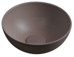 SAPHO - MINOR betónové umývadlo na dosku, priemer 26cm, tmavo hnedá mat MR26015