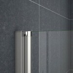 H K - Vaňová zástena S22 STRIPE 120x140cm - dvojdielna sklopná, číre sklo so vzorom, ľavá varianta SE-S22STRIPE120