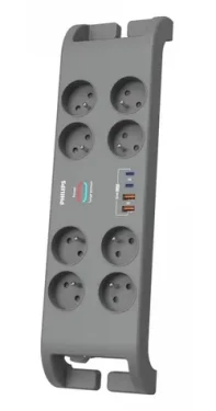 Predlžovací kábel s prepäťovou ochranou 8x zásuvka / Predlžovací kábel / USB-A + C 30W GaN / 2400 J / 2 m (Phil-SPN8180GA/60)