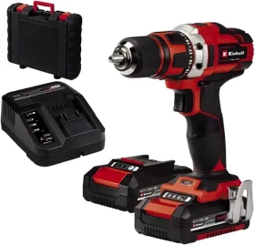 Einhell TE-CD 18/40-1 Li červená/čierna / Aku vŕtací skrutkovač / 18V / 40 Nm / 2x 2.0Ah / sada 64 ks (4513939)