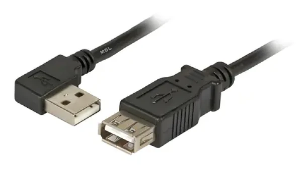 EFB K5246SW.1 čierna / Predlžovací kábel USB-A / lomený-rovný / USB 2.0 / 1 m (K5246SW.1)