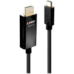 LINDY prepojovací kábel USB-C ® zástrčka, Zástrčka HDMI-A 3.00 m čierna 43293 4K UHD Kábel pre displeje USB-C®; 43293