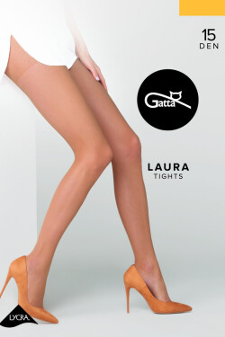 Dámske pančuchové nohavice LAURA 15 - LYCRA roz.5 DARK CHOCO 5-XL
