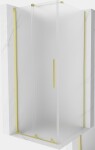 MEXEN/S - Velár sprchovací kút, posuvné dvere 100 x 100, dekor, zlato kartáčovaná 871-100-100-31-55