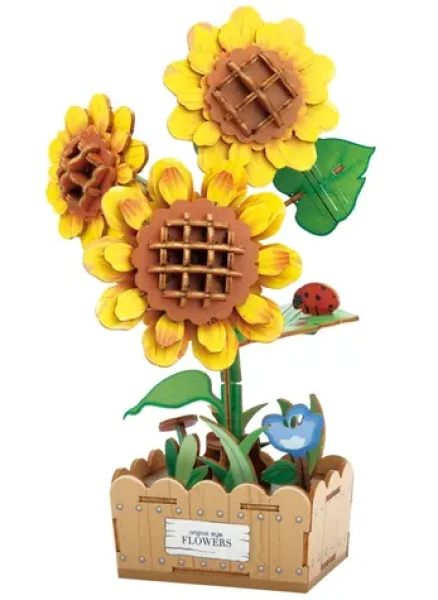 2KIDS TOYS 3D drevená skladačka Slnečnica