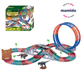 Mamido Mamido Dinosauria dráha s veľkou slučkou a svetlami 144 dielov MT1522
