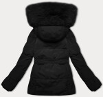 Čierna dámska prechodná bunda s opaskom J Style (16M9183-392) odstíny černé S (36)