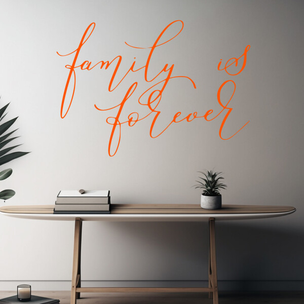 Veselá Stena Samolepka Family is forever Farba: oranžová, Veľkosť: 40 x 29 cm