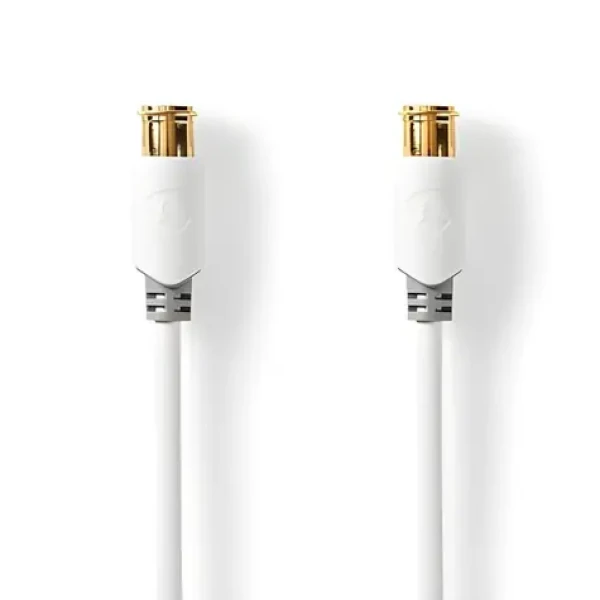 Nedis anténny kábel Quick-F(M) - Quick-F(M) pozlátený biela / Kábel / 75 Ohm / 90 dB / dvojité tienenie / 10 m (CSBW41300WT100)