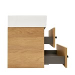 Kúpeľňová skrinka s umývadlom a čiernou úchytkou SAT Cube Way 60x53x46 cm dub Hickory mat CUBE46C602DHSATCWL CUBE46C602DHSATCWL