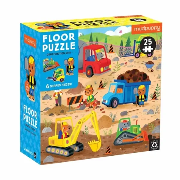 Mudpuppy Podlahové puzzle auta na stavbe