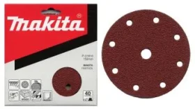 Makita P-32007 / Brúsny papier na drevo | kov | kameň / Zrnitosť 320 / Priemer 150 mm / 9 otvorov / 10 ks (P-32007)