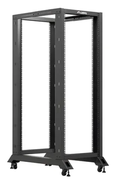 Lanberg Open Rack 32U čierny / Otvorený rack / 19" / 600 x 1000 mm / Nosnosť 600 kg (OR01-6032-B)