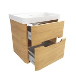 Kúpeľňová skrinka s umývadlom SAT Fusion 57,5x53x45 cm dub medový mat SATFUSION260DMU SATFUSION260DMU