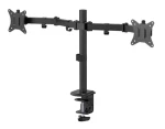 ESTUFF Dual Office Monitor Desk čierna / Stolný držiak pre dva monitory / 17-32" / 18 kg / VESA 75x75 mm (GLB227002)
