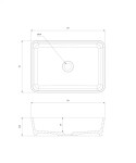 OMNIRES - PARMA M+ umývadlo na dosku, 50 x 35 cm biela lesk /BP/ PARMAUNBP