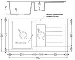 MEXEN MEXEN - Matias žula drez 1,5-misa drez s vypúšťaním krátky odkvapkávač 900x505 mm, čierna / kovové zlato 6502901505-75
