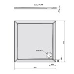 POLYSAN - AURA sprchová vanička z liateho mramoru, štvorec 90x90cm, biela 43511