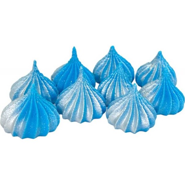 Mini pusinky modré so striebornými trblietkami 9 ks - I LOVE CAKES