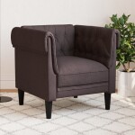 VidaXL Fotel Chesterfield, tmavoHnedý, obity tkaniną Lumarko!