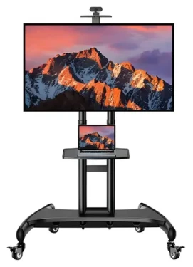 Perlesmith PSTVMC05-US / Mobilný TV stojan / 32-82" / VESA do 600x400 mm / nosnosť 45 kg / kolieska 360° (PSTVMC05-US)