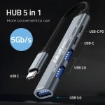 USB-C hub 5v1 / USB hub / USB-C PD / 2x USB 2.0 / USB 3.0 (53790)