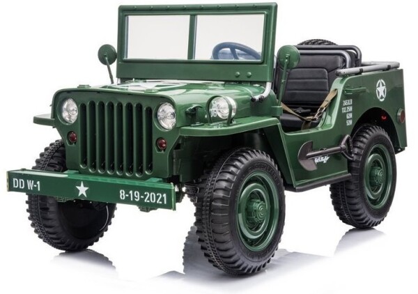 Mamido Detský elektrický Jeep Willys 4x4 trojmiestny zelený