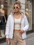 Dámska prešívaná prechodná bunda s kapucňou, biela, FashionStreet TY5781 S