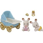 Sylvanian Families: Dvojičky Chocolate králikov s kočíkom