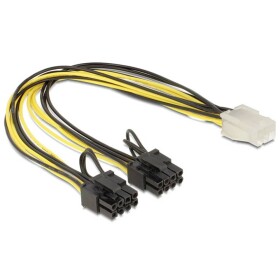 Delock napájací prepojovací kábel 0.3 m čierna, biela, žltá; 83433