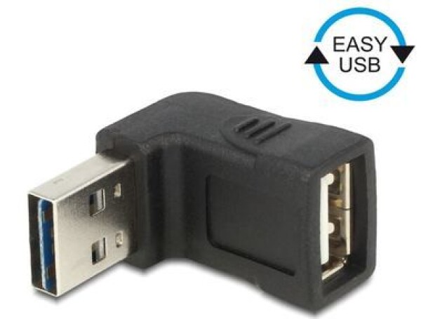 DeLock adaptér EASY-USB 2.0-A samec gt; USB 2.0-A samica pravouhlý hore/dole (65521)