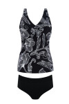 Dvojdielne plavky typu tankini Madera6 S9069 – Self 4XL černo - bílá