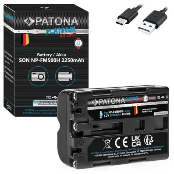 Patona NP-FM500H Platinum / Batéria pre foto Sony / 2250 mAh / Li- ION / USB-C nabíjanie (PT1374)