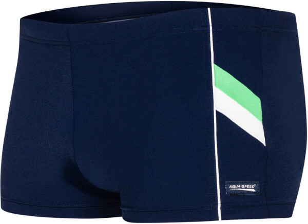 AQUA SPEED Plavecké šortky Ricardo Navy Blue/White/Green Pattern 04 XXXL