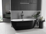 MEXEN/S - Eos voľne stojaca vaňa 170 x 75, biela/čierna, sifón a prepad čierna 52471707575-70
