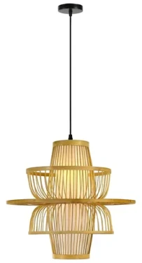 Immax Závesné svietidlo BOHO PINCHOS / E27 / O 45 cm / bambusové drevo (08254L)