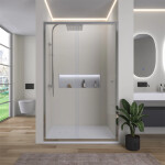 CERANO - Sprchové posuvné dvere Varone POINT Ľ/P - 6 mm - chróm, transparentné sklo - 160x195 CER-8050BD7562