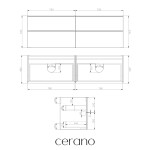 CERANO - Kúpeľňová skrinka pod umývadlo s úchytkou Velora - dub medový, čierna úchytka - 158x53x46,5 CER-665122