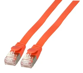 EFB U/FTP Cat6A 3 m červená / Plochý patch kábel / RJ-45 / PVC / 10 Gbit/s (K5545RT.3)