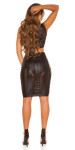 Sexy KouCla Wetlook-Mini Skirt with Mesh black S