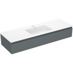 MEXEN/S - Orio kúpeľňová skrinka 140 cm s umývadlom Otis, 1 šuplík, grafit mat/biela mat 91A10-14023-1-BF66-W18M01