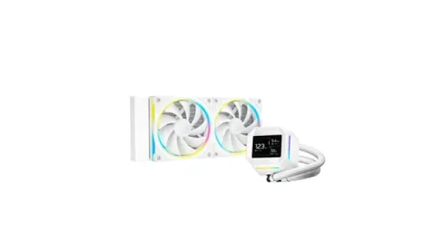 DEEPCOOL LM240 biela / Komplet vodného chladenia / 2x 120mm / ARGB / 2,4" IPS displej (R-LM240-WHDMMC-1)