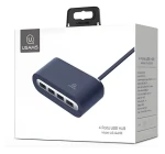 USAMS SJ238 modrá/USB rozbočovač/ 4X USB 2.0/Micro USB Port /480 Mb/s (SJ238FX02)